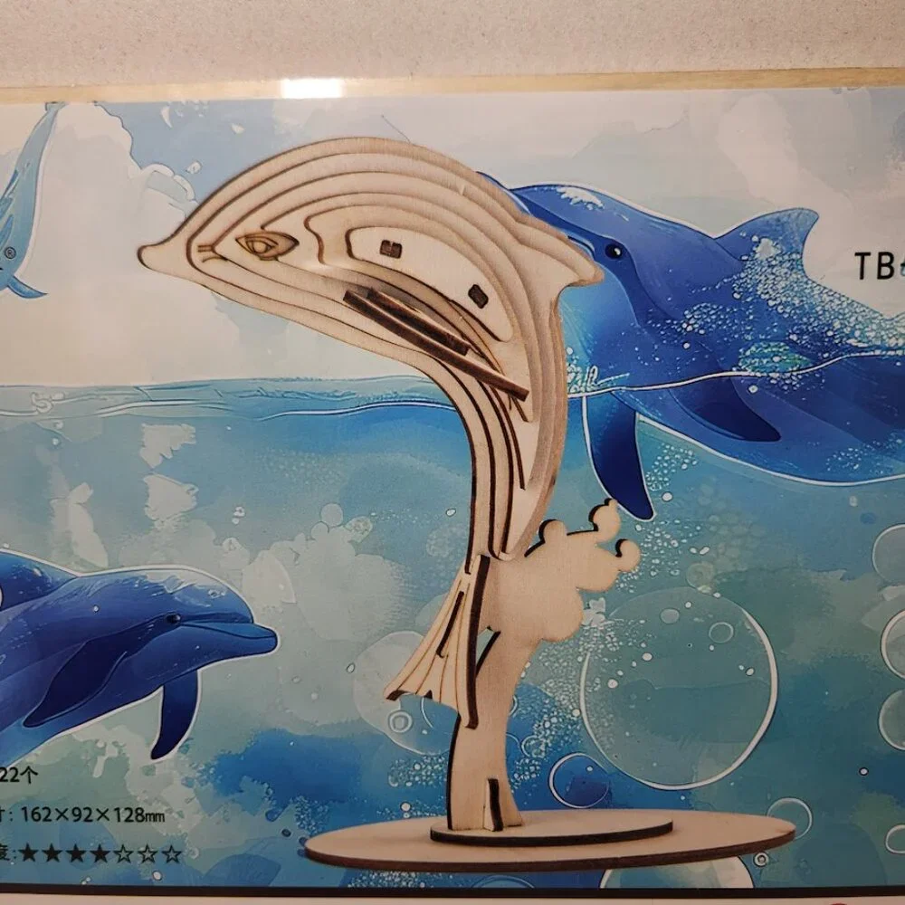 NEW 3D Wooden Dolphin Puzzle  Sea Animal Model Kit STEM Crafts DIY Brain…